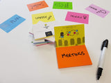 Static Notes MEDIUM 100x70mm Assorted Colours Pack 6