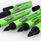 Whiteboard Drywipe Marker Medium Tip Slim Barrel, Black - Box 10