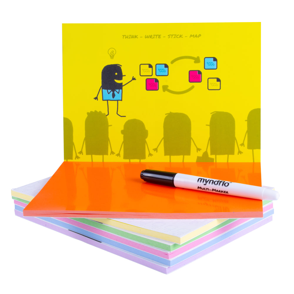 Static Notes X-LARGE 200x140mm Assorted Colours Pack 6