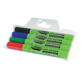 Whiteboard Drywipe Markers Slim Barrel, Medium Tip, Assorted Colours, Wallet 4 (SW4)